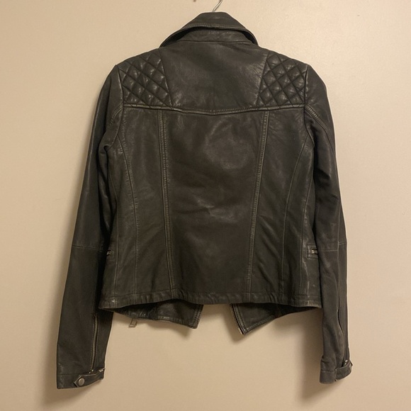 SOLD All Saints Charcoal Leather Moto Jacket - Picture 14 of 15